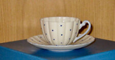 Vintage Shelley Dainty Blue Polka Dots Tea Cup and Saucer England picture