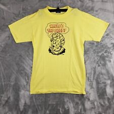 Vintage 1980s Wendy’s “Where’s the Beef?”  Yellow Advertisement Shirt Large picture