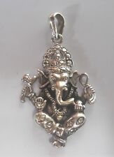 Stunningly Beautiful Detailed Sterling Silver Hindu Deity Ganesh Pendant picture
