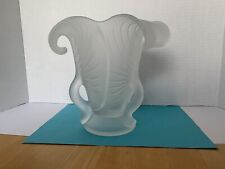 Vintage Clear Frosted Pressed Glass Vase Art Deco Style In Mint Condition ￼ picture
