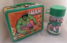 RARE 1978 The Incredible Hulk Metal Lunch Box & Thermos Cartoon Lunchbox Set picture