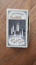VINTAGE 1970s BRASS SET Of 7 GRADUATED CANDLESTICKS picture