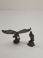 Lot Of 2 Vintage Bald Eagle Pewter Figurines Miniature picture