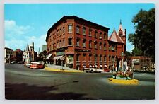 c1950s~St. Johnsbury Vermont VT~Main Street~Eastern Ave~Downtown~VTG Postcard picture