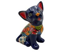 Talavera Chihuahua Dog Sculpture Mexican Pottery Folk Art Home Decor 8.75