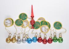 New Inge's Christmas Heirlooms Glass Mini / Small Ornaments Set of 12 with Box picture