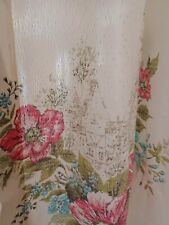 Vintage Shabby Curtains 60s Pinch Pleat Drapes 4 Panels Gorgeous Flowers picture