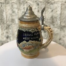 Vintage West Germany Beer Stein Mug With Lid Barware picture