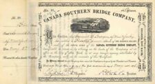 Canada Southern Bridge Co - 1870's dated Michigan Railroad and Bridge Stock Cert picture