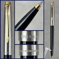 Vintage Parker 61 Matte Black & Steel Gold Two-Tone Ballpoint Click Pen USA picture