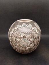 Mata Ortiz  Pottery Flower Design By Tanya Veloz 4.75