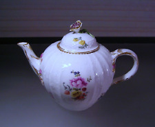 Meissen c1763 Porcelain Hand Painted Floral Teapot Crossed Swords Mark picture