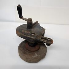 Vintage Tool Bench Hand Crank Grinder/Sharpener With Bench Clamp Luther picture