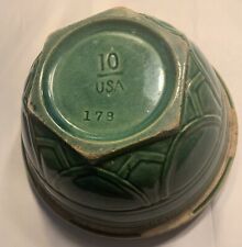10” McCoy Yellow Ware Stoneware GREEN GLAZE MIXING BOWL 178-#10 USA picture