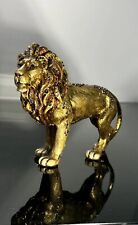 JAY STRONGWATER CALEB LION FIGURINE 18K GOLD PLATE ENAMEL AND SWARVOSKI CRYSTALS picture