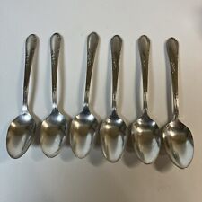 Wm A Rogers Oneida Meadowbrook Heather SilverPlate LOT Of 6 Dinner Teaspoons picture