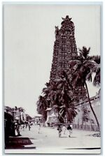 c1920's West Tower Temple View Madurai India RPPC Unposted Postcard picture
