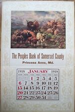 Princess Anne, MD 1918 Advertising Calendar/18x28 Poster: Bank, Somerset County picture