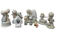 Lot of 9 Vintage Enesco Precious Moments Ceramic Figurines & Ornaments 88 to 97 picture