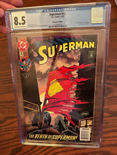 SUPERMAN #75 - CGC 8.5 - NEWSSTAND DEATH OF SUPERMAN 1/93 1st Printing picture