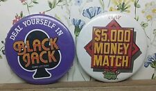 Vintage Iowa Lottery Black Jack And $5,000 Money Match Promo pin button pins picture
