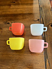 Vintage Lipton Glass Bake  set of 4 Coffee Mug/ Tea Cup Square Glasbake 2265  picture