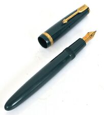 VINTAGE PARKER FOUNTAIN PEN GREEN DUOFOLD 14K YELLOW GOLD NIB NICE  picture