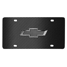 Chevrolet 3D Gray Logo Carbon Fiber Pattern Stainless Steel License Plate picture