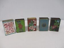5 ANTIQUE CHINESE CLOISONNE ENAMEL MATCH BOX HOLDERS picture