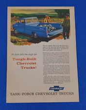VINTAGE 1958 CHEVY FLEETSIDE WORK TRUCK ORIGINAL CLASSIC PRINT AD BY CHEVROLET picture