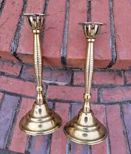 Colonial Virginia Hand Made Solid Brass Candlesticks from Hampton VA ~ Vintage picture