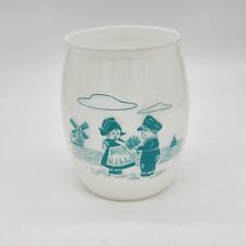 Bartlett Collins Turquoise Blue Glass White Dutch Boy Girl Cookie Jar picture