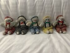 Set Of 5 Artmark Chicago LTD Porcelain Clowns With Overalls And White Hair picture