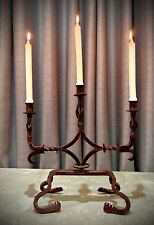 RARE FIND Amazing VINTAGE HAND MADE WROUGHT IRON CANDELABRA CANDLE HOLDER picture