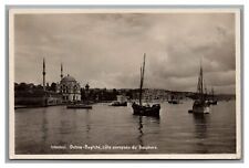 Istanbul Turkey Türkiye Dolma bagthsché RPPC Boats Postcard picture