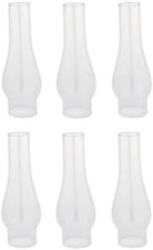 Set of 6 Victorian Glass Oil Lamp Chimney Shades picture