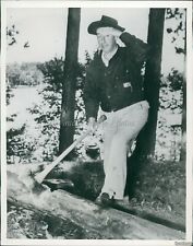 1952 Gov Adlai Stevenson Splits Rails On Minocqua Wi Vacation Politics 7X9 Photo picture