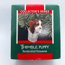 Vintage 1989 Hallmark Keepsake Collectors Series Ornament #12 Thimble Puppy picture
