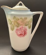 Vintage Three Crown China 9” Teapot w/Lid English Rose Design Gold Trim picture