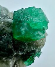 33 CT Well Terminated Top Green Emerald Crystals On Matrix. PAK picture