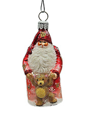 Patricia Breen Teddys First Step Red Santa Claus Snow Christmas Tree Ornament picture
