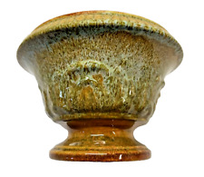 Vintage Haegar Mid Century Pottery, Brown & Green Glazed, Pedestal Planter Vase picture
