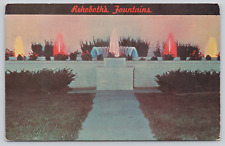 Fountains, Rehoboth Beach DE Postcard, Boardwalk Multicolor Lights picture