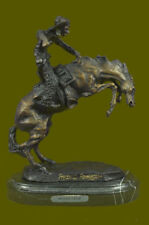 Wooly Chaps- By Frederic Remington Bronze Reissue Sclupture Marble Base Figurine picture