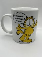 BRAND NEW Garfield Ceramic Coffee Mug Cup in Box PAWS I'm Not Insane W/ Box 🐈☕️ picture