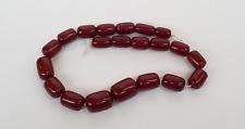 Art Deco Cherry Red Amber Bakelite Faturan Barrel Beads 21 grams picture