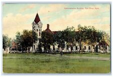 c1910 Administration Building Exterior View Building Fort Riley Kansas Postcard picture