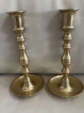 Pair of Valsan Brass Vintage Candlestick Holders 9” Portugal Weighs 3.9lbs picture