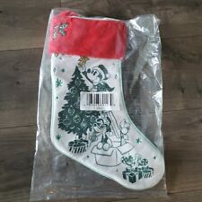 Disney Mickey Mouse and Pluto Holiday Christmas Stocking NWT Red/White/Green picture