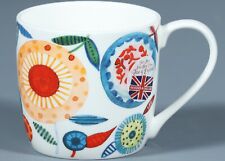 ROSE of ENGLAND BRIGHT ABSTRACT FLOWERS Fine Bone China Barrel Mug #2 picture